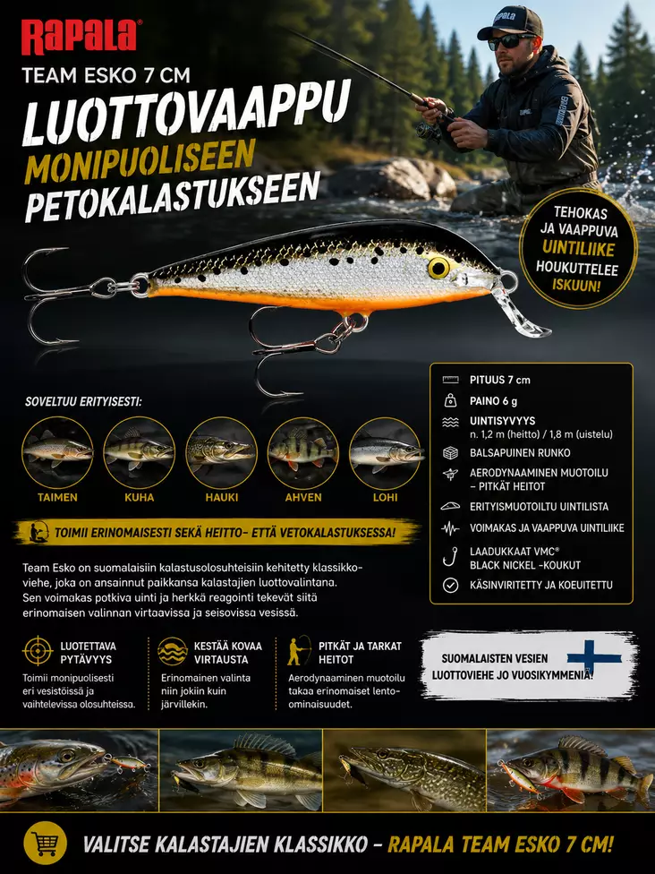 Rapala Team Esko 7CM Valitse väri - Vaaput - 0000000007181 - 1