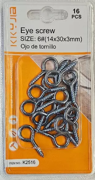 SILMUKKARUUVI 16KPL 14X30X3 mm - Koukut ja naulakot - 6438159387491 - 1