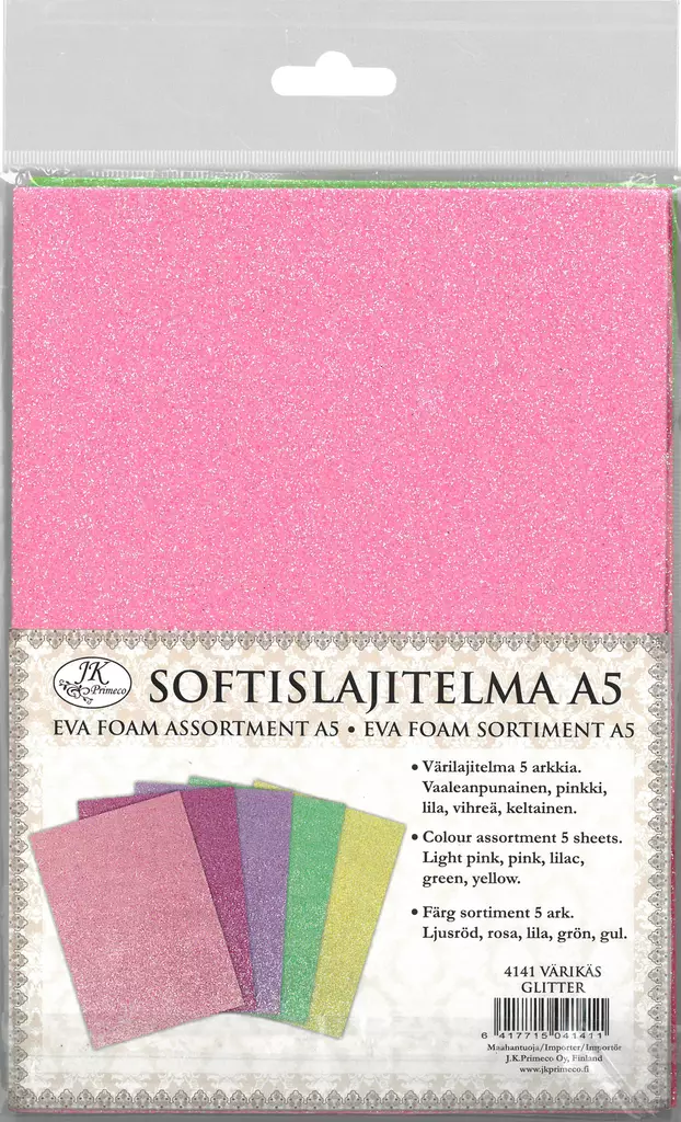 Softislajitelma A5 glitter 5ark - Tee-se-itse DIY - 6417715041411 - 2