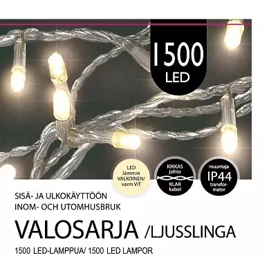 ULKOVALOSARJA 1500 LED lämmin valkoinen - Ulkovalosarjat - 6438159522861 - 1