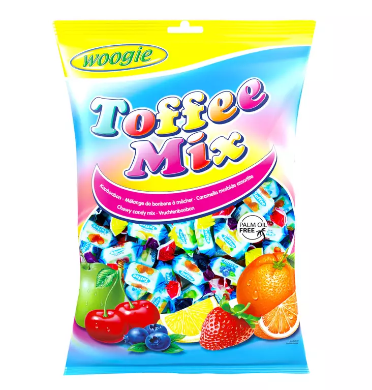 Woogie Toffee mix 1kg - Makeispussit, -patukat ja tikkarit - 9002859056741 - 1