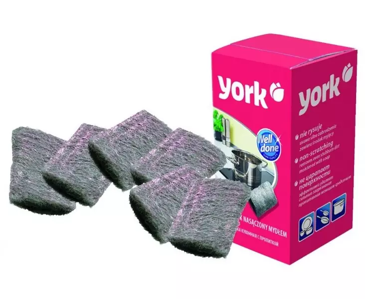 YORK TERÄSHANKAUSSIENET 6 kpl - Siivousliinat ja -sienet - 5903355071761 - 1