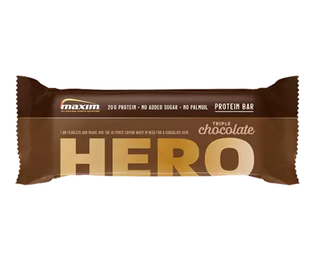 Maxim 57g Protein Bar Hero Triple Chocolate suklaanmakuinen prot.patukka - Ravintolisät - 7070866028602 - 1