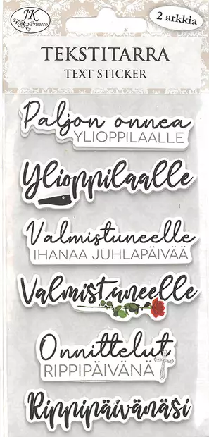 Tekstitarra Toivotukset musta 2ark - Tee-se-itse DIY - 6417715090112 - 1