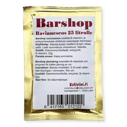 BARSHOP RAVINNESEOS 22G - Viininvalmistus - 6417165012122 - 1