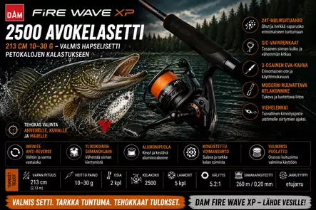 DAM Fire Wawe XP 2500 Avokelasetti 213CM - Avokelasetit - 4044641000162 - 1