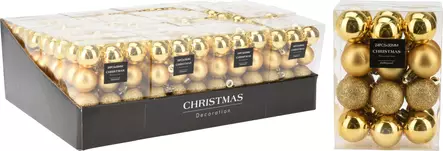 Kuusepallot 24 x 30 mm kulta - Joulukuusen koristeet - 8721037095112 - 1