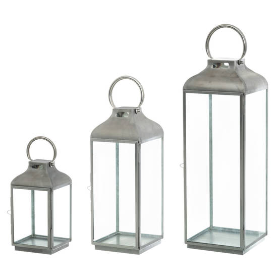 4Living Lyhty Silver 24x24x71 cm - Kynttilälyhdyt - 6410416011592 - 1