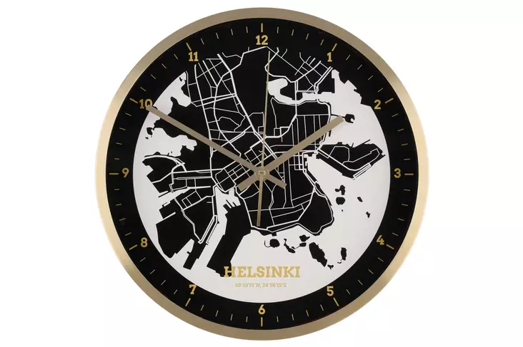 4Living Seinäkello City Helsinki 30 cm - Seinä- ja pöytäkellot - 6410413316072 - 1