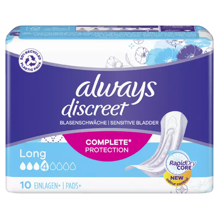 ALWAYS 10KPL INKONTINENSIDE LONG - Inkositeet ja -housut virtsankarkailuun - 8006540729182 - 1