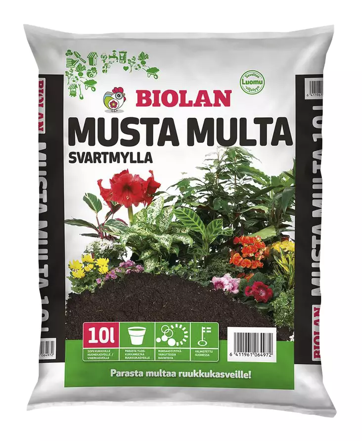 BIOLAN MUSTAMULTA 10 L - Sisäkasvimullat - 6411961064972 - 1