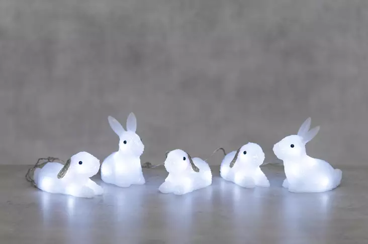 Finnlumor Akryyli Pupu perhe 5kpl - Led-eläimet - 6410416085142 - 1