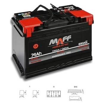 KÄYNNISTYSAKKU MAFF 74 AH 57480 - Auton akut - 5903665008112 - 1