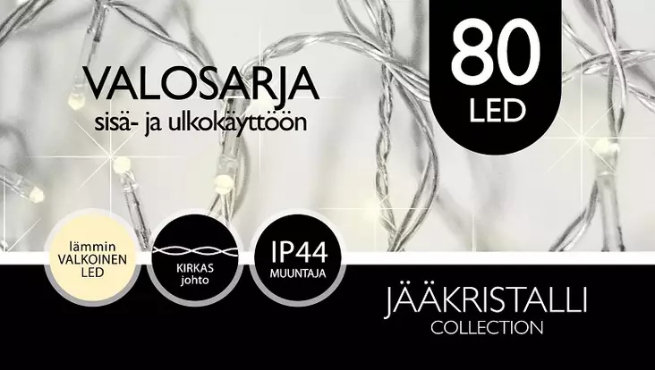 LED ULKOVALOSARJA 80 lämmin valkoinen - Ulkovalosarjat - 6438159052092 - 1