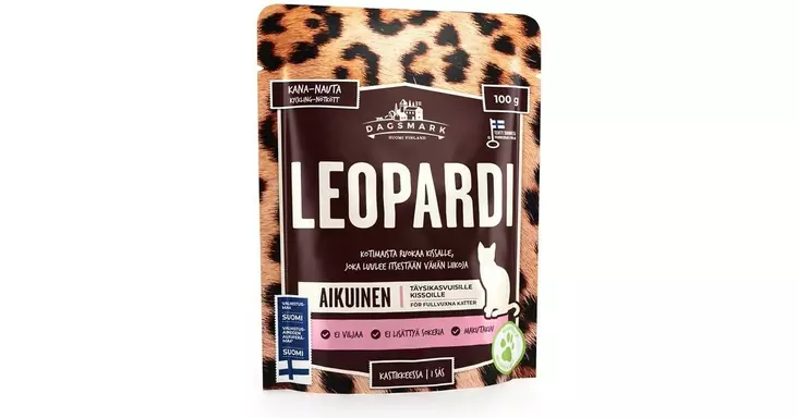 LEOPARDI KANAA JA NAUTAA KASTIKKEESSA - Kissan märkäruoka - 6430066381272 - 1