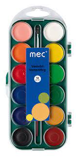 MEC VESIVÄRIT 12 kpl - Taiteilijatarvikkeet - 6414505133172 - 1