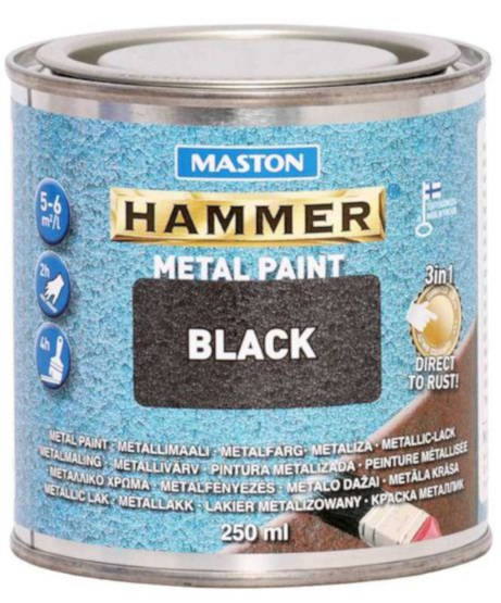Maali Hammer Vasaralakka musta 250ml - Ulkomaalit ja talomaalit - 6412498870012 - 1