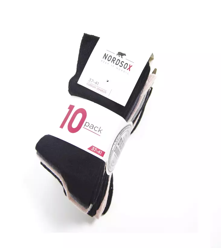 Naisten puuvillasukka 10 paria 37-41 - Naisten sukat - 6438159078542 - 1