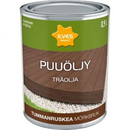 PUUÖLJY ILVES AQUA TUMMARUSKEA 0,9L - Puuöljyt ja terassin käsittely - 6430026953112 - 1