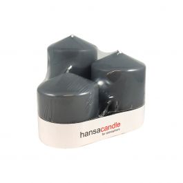 PÖYTÄKYNTTILÄ 3 kpl/pkt HARMAA - Pöytäkynttilät ja tuoksukynttilät - 4740302713982 - 1