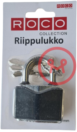RIIPPULUKKO MUSTA 40mm - Riippulukot - 6438159267052 - 1