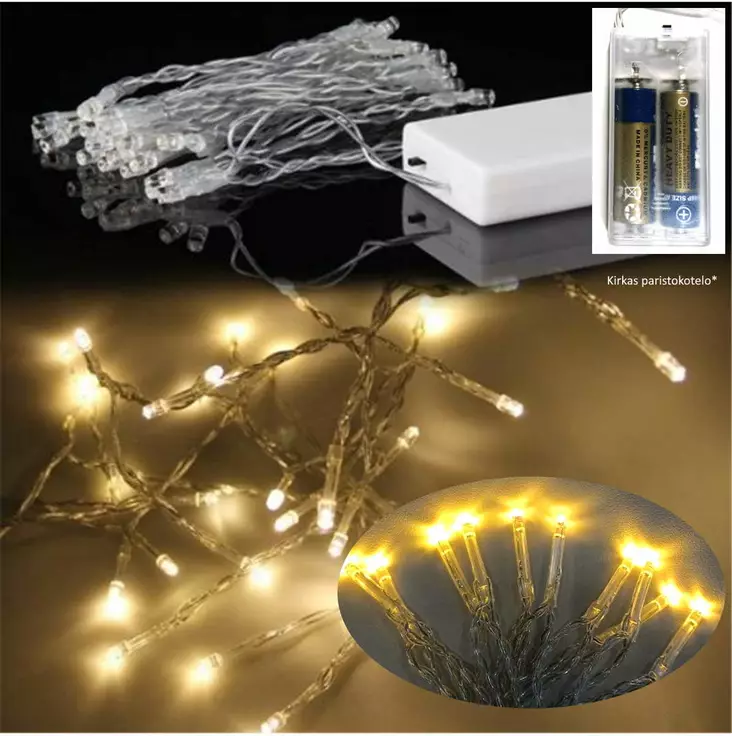 SISÄVALOSARJA 30 LED lämmin valkoinen - Sisävalosarjat ja valonauhat - 6438159117852 - 1