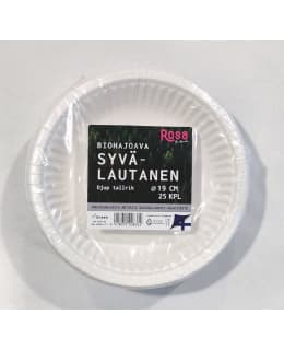 SYVÄLAUTANEN 19CM 25KPL BIOHAJOAVA - Kertakäyttöastiat ja -välineet - 6418055008362 - 1