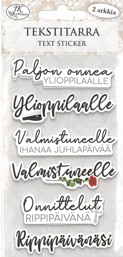 Tekstitarra Toivotukset musta 2ark - Tee-se-itse DIY - 6417715090112 - 1