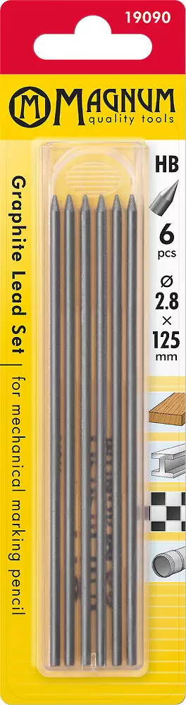 Magnum grafiittilyijyt merkkauskynään 2,8 mm 6 kpl - Timpurinkynät - 6418868190902 - 1