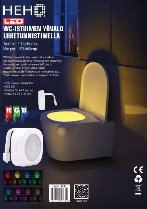 LED WC-YÖVALO L.TUNNISTIMELLA - Taskulamput - 6438152098882 - 1