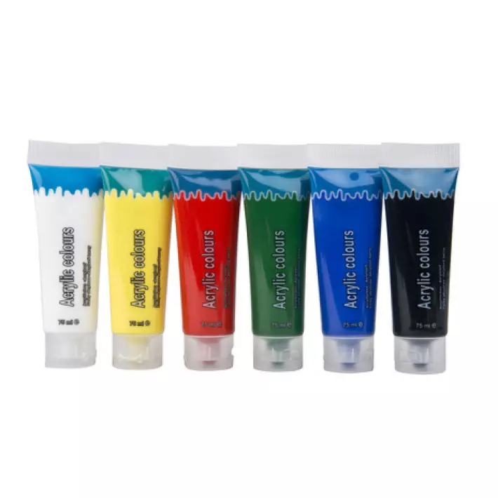 Akryylimaalit 75ml 6kpl - Taiteilijatarvikkeet - 8711252707952 - 1