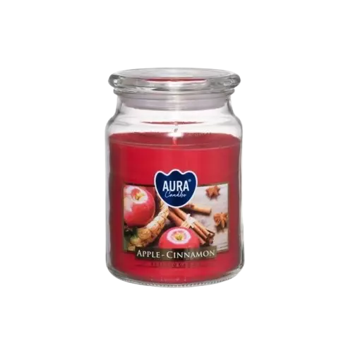 Aura Tuoksukynttilä lasipurkissa apple-cinnamon - Pöytäkynttilät ja tuoksukynttilät - 5906927034812 - 1