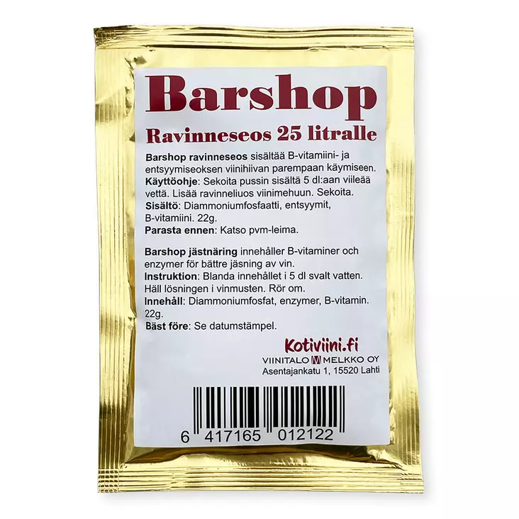 BARSHOP RAVINNESEOS 22G - Viininvalmistus - 6417165012122 - 1