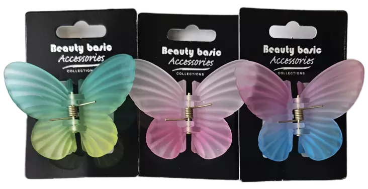 HIUSKLIPSI HAINHAMMAS PERHONEN 8,5CM - Korut ja hiusasusteet - 6438159395182 - 1