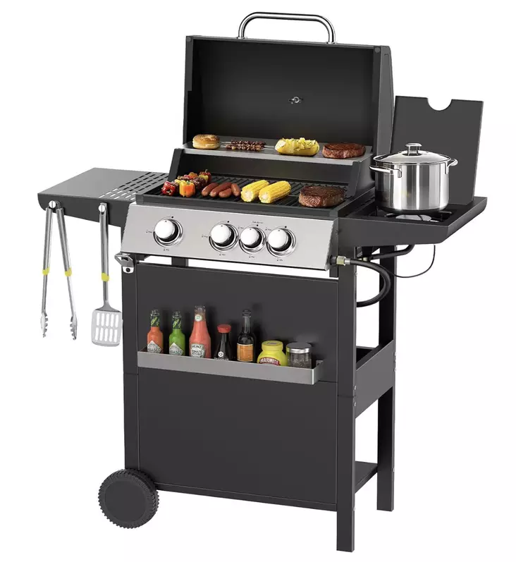 Hornet Kaasugrilli 3+1 musta - Grillit ja savustimet - 6438168119502 - 1