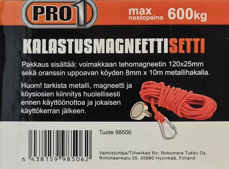 KALASTUSMAGNEETTISETTI 600 KG - Magneettikalastus - 6438159985062 - 1