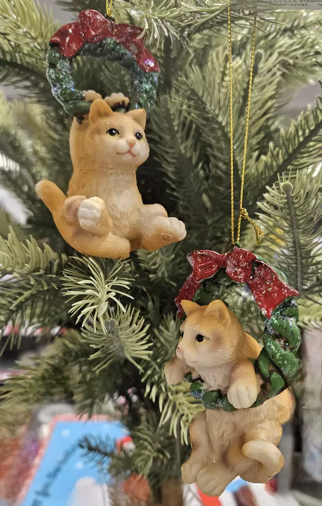 KISSA JA JOULUKRANSSI TONTTUNEN - Joulukoristeet - 6438159367462 - 1