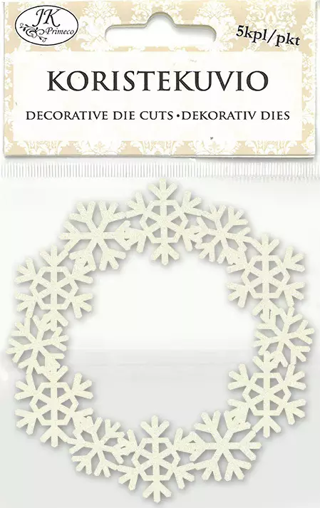 Koristekuvio Kranssi glitter valkoinen - Joulukorttiaskartelu - 6417715028542 - 1