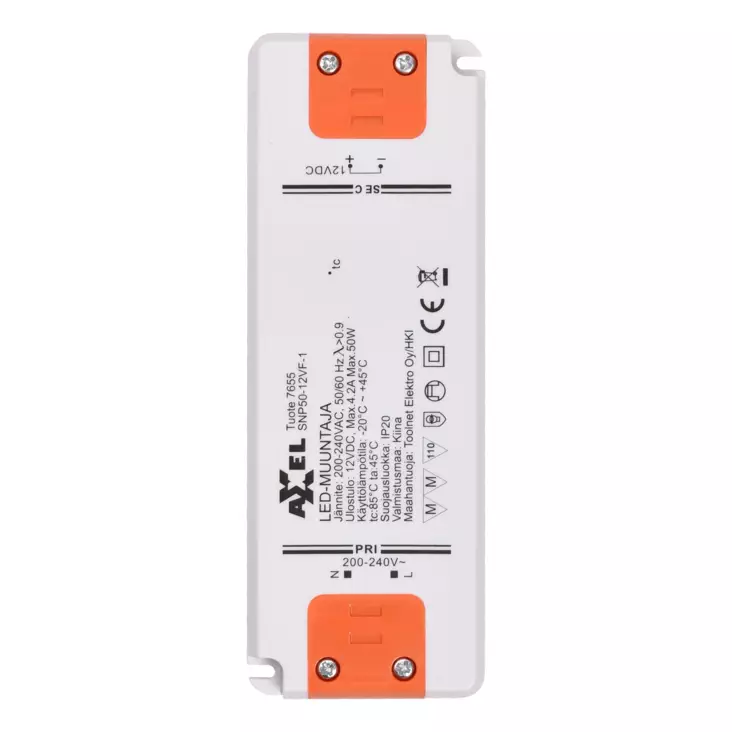 LED muuntaja 50W 12V - Asennustarvikkeet - 6438152076552 - 1