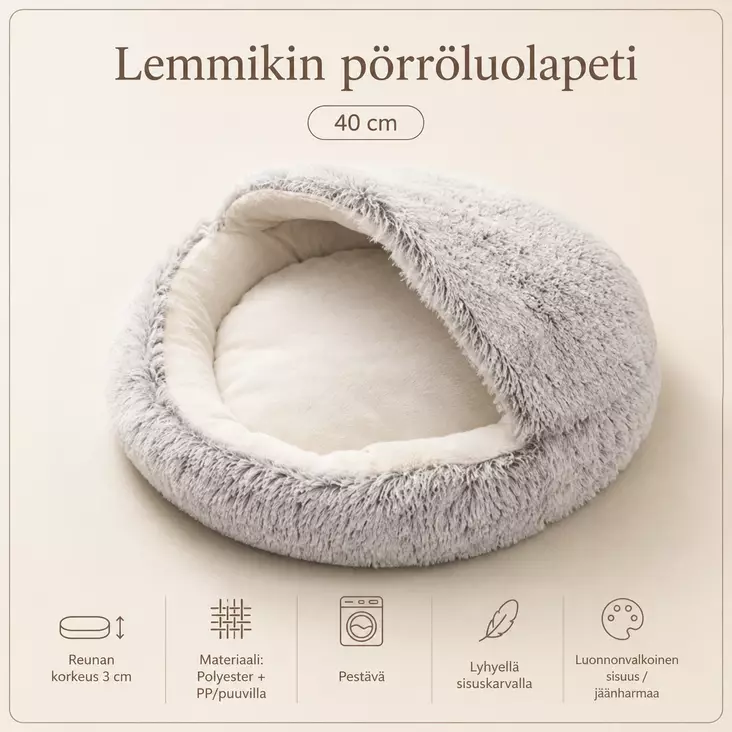 Lemmikin pörröluolapeti 40 cm - Koiran pedit ja korit - 6438506000882 - 1