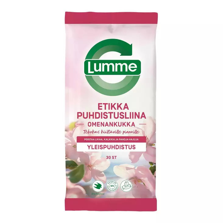 Lumme 30kpl Omenankukka puhd.liina - Yleispuhdistusaineet - 7310617312742 - 1