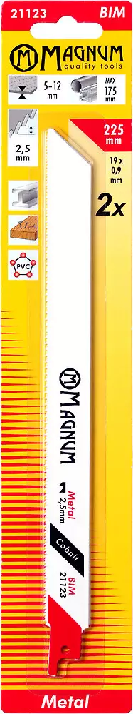 Magnum puukkosahanterä BIM 2,5 / 225 mm 2 kpl – metallille, naulaiselle puulle ja muoville - Sirkkelin- ja sahanterät sekä tarvikkeet - 6418868211232 - 1