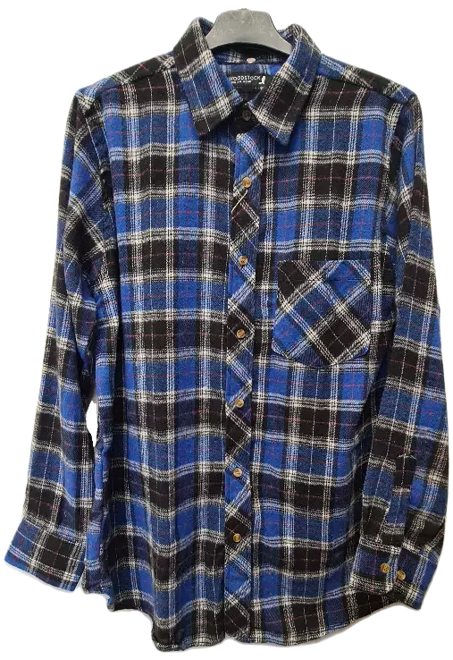 M Flanellipaita blue Useita kokoja - Miesten pitkähihaiset paidat - 0000000007062 - 1