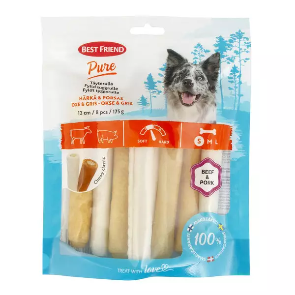 PURE TÄYTERULLA HÄRKÄ & PORSAS 12 cm 8 k - Koiran makupalat - 5700551171802 - 1