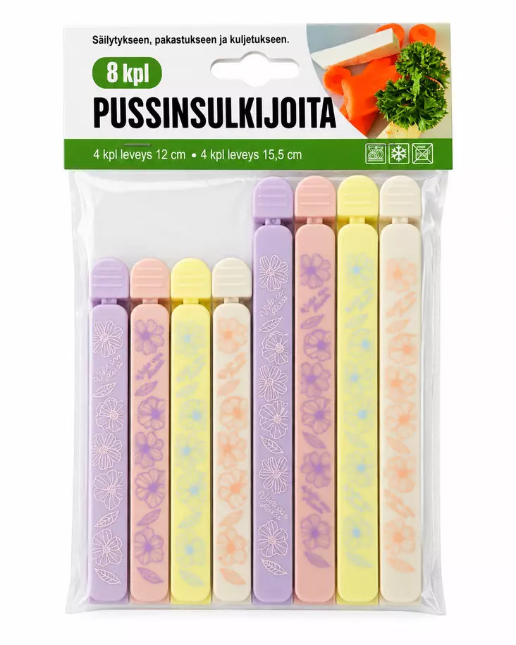 PUSSINSULKIJA 8 kpl/pkt - Pakastuspussit ja kertakäyttörasiat - 6438506027902 - 1