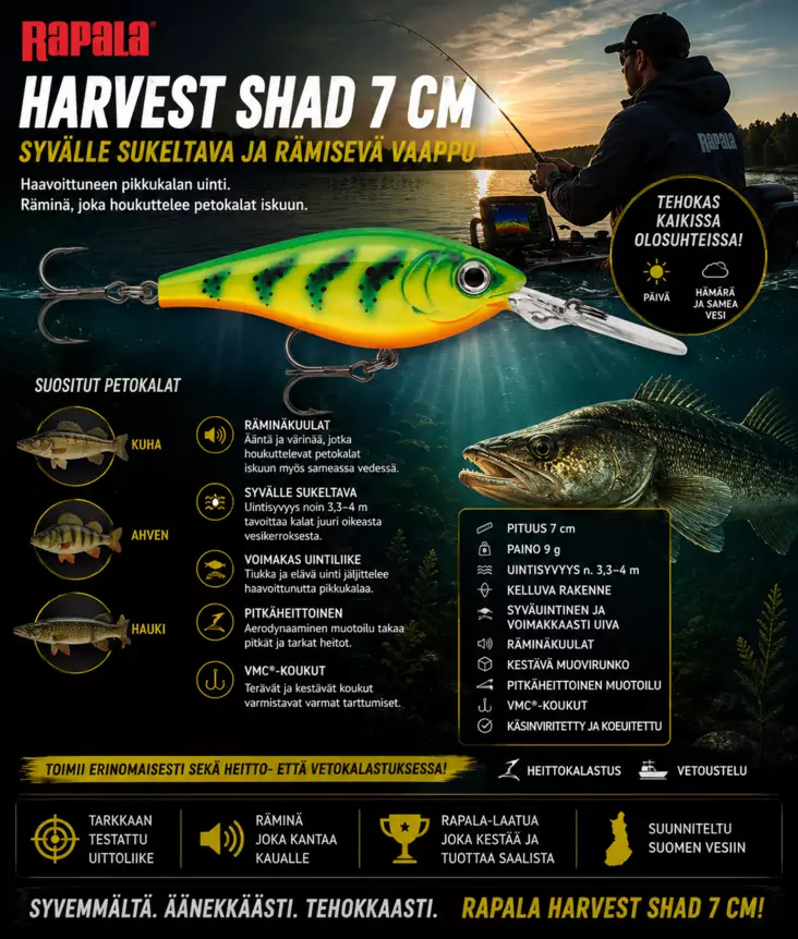 Rapala Harvest Shad 7cm Valitse väri - Vaaput - 0000000007182 - 1