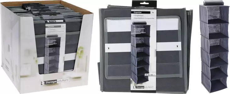 Ripustettava lokerikko 6 hyllyä - Säilytyshyllyt - 8721037028462 - 1