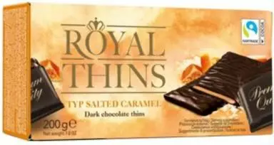 ROYAL THINS SALTED CARAMEL 200G - Suklaat ja konvehdit - 4250231140112 - 1