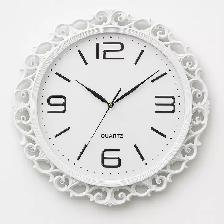 Seinäkello 47 cm valkoinen - Seinä- ja pöytäkellot - 6438506011772 - 1