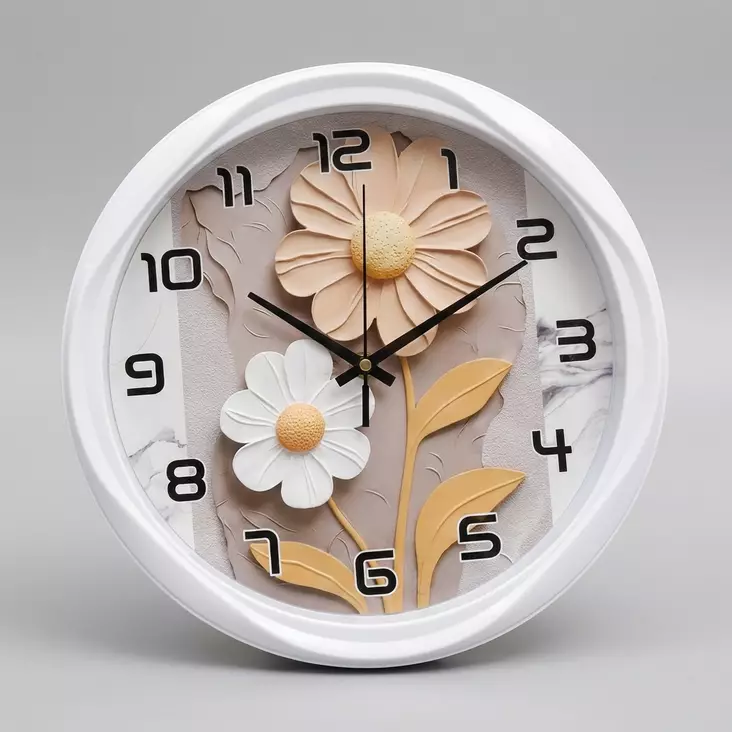 Seinäkello, koko 25 * 4.5cm Kukkakuva - Seinä- ja pöytäkellot - 6438506012212 - 1